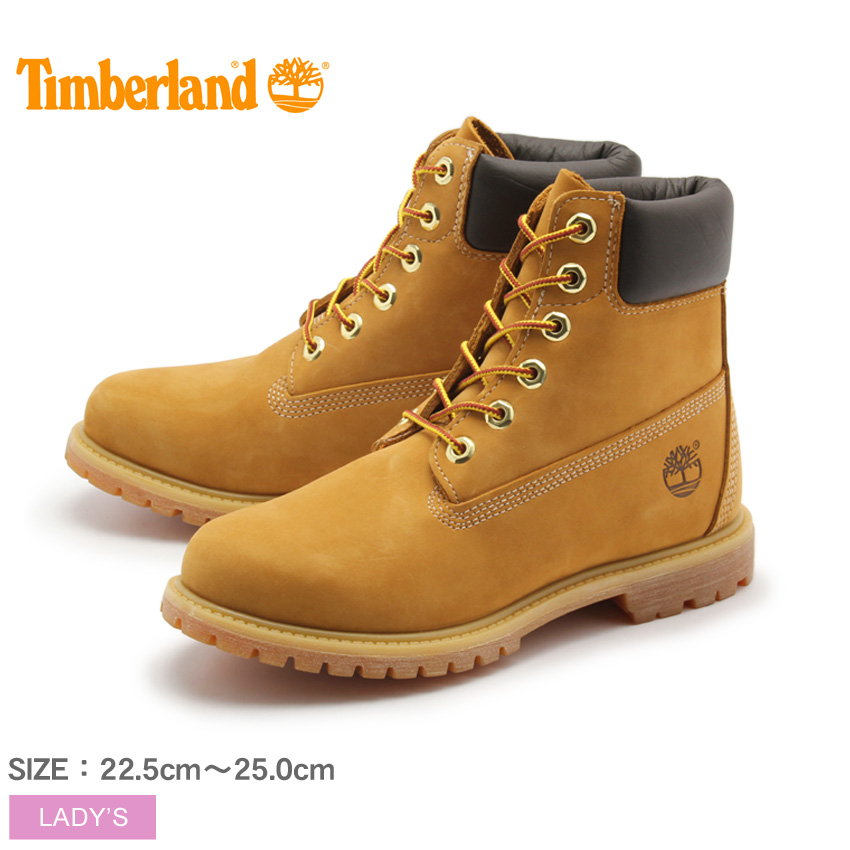 ティンバーランド ワークブーツ レディース 6インチ プレミアムウォータープルーフ ブーツ ブラウン 茶 イエロー TIMBERLAND 10361 カジ