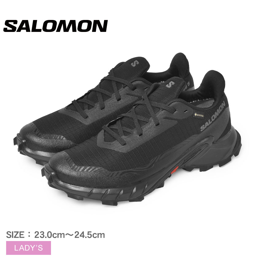 サロモン トレイルランニングシューズ レディース ALPHACROSS 5 GTX W ブラック 黒 グレー SALOMON L47310900 靴 シューズ 防水 撥水 は