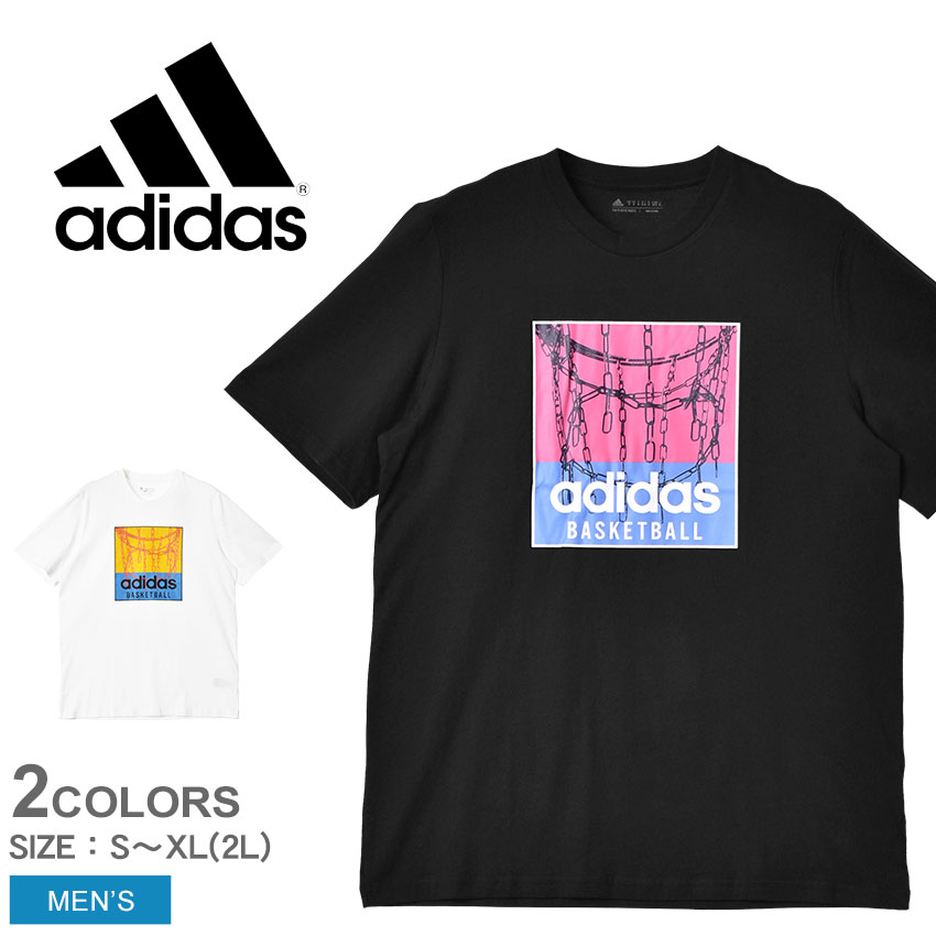 【ゆうパケット可】アディダス オリジナルス 半袖Tシャツ メンズ チェーンネット バスケットボール グラフィック Tシャツ ブラック 黒 ホ