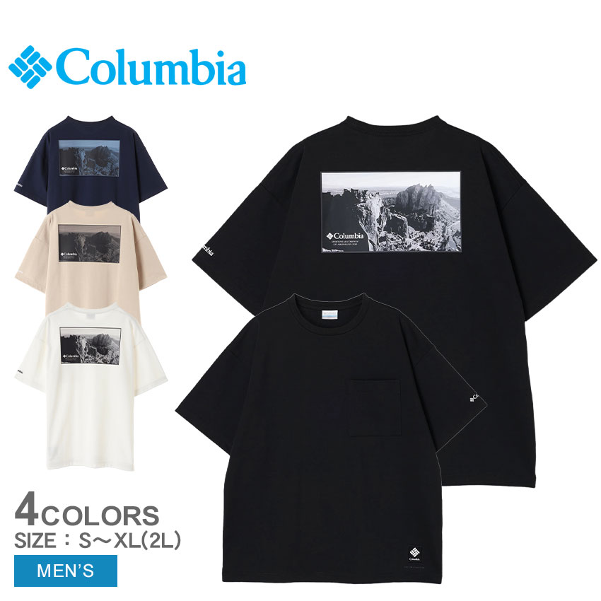 コロンビア 半袖Tシャツ メンズ ミラーズ クレスト グラフィック ショートスリーブティー ブラック 黒 ホワイト 白 COLUMBIA PM0795 Tシ