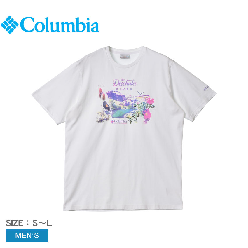 コロンビア 半袖Tシャツ メンズ デシュートバレーグラフィックTシャツ ホワイト 白 COLUMBIA AM2952 ウェア グラフィック Tシャツ ロゴ