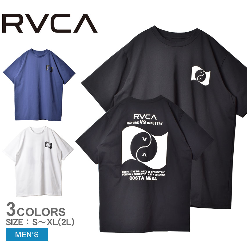 ルーカ 半袖Tシャツ メンズ BALANCE BANNER Tシャツ ホワイト 白 ブラック 黒 RVCA BC041268 トップス ウエア ロゴ プリント カジュアル