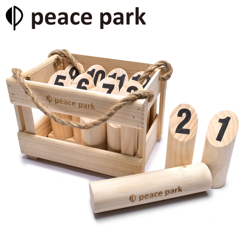 ピース パーク 玩具 ウッドスローゲーム ナチュラル ベージュ peace park PP9025 おもちゃ 木 木製 モルック スキットル アウトドア ゲー